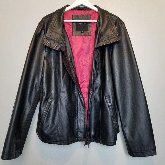 pink moto jacket plus size